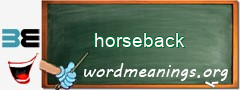 WordMeaning blackboard for horseback